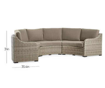 Broyhill Capilano Curved All-Weather Wicker Patio Sectional Sofa