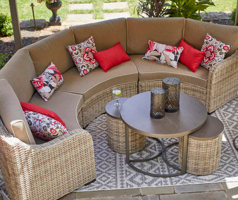 Image of Broyhill Capilano Curved All-Weather Wicker Patio Sectional Sofa