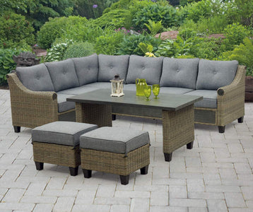 Broyhill Patio 5-Piece Cushioned Sectional All-Weather Wicker Set