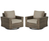 Broyhill Eagle Brooke All-Weather Wicker Cushioned Patio Swivel Gliders, 2-Pack