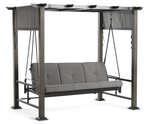 Image of Broyhill  Patio Pergola Cushioned Daybed 3-Person Swing