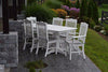 A&L Furniture Amish-Made Poly Outdoor Dining Set: Rectangular Table and 6 Royal Chairs, White