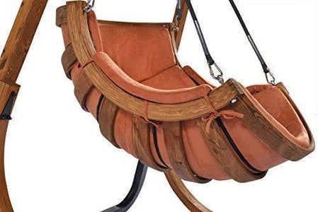 Mentoriend Wooden Swing Chair,Hammocks,Outdoor Patio Chair, With Cushion KD Frame