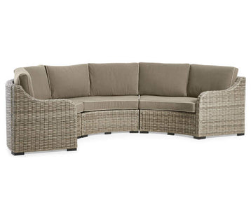 Broyhill Capilano Curved All-Weather Wicker Patio Sectional Sofa