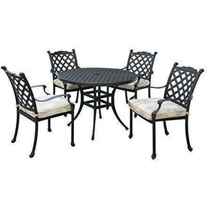 Furniture of America Gamilt 5 Piece Patio Bistro Set in Black