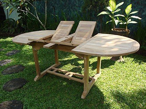 Windsor's Premium Grade A Teak Buckingham 82"x39" Oval Double Extension Table w/ 6 Reclining 5-Position folding Chairs, 5 Yr Wrnty, World's Best Outdoor Furniture! Teak Lasts A Lifetime!