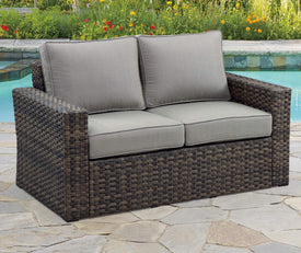 Broyhill Eagle Brooke All-Weather Wicker Cushioned Patio Loveseat