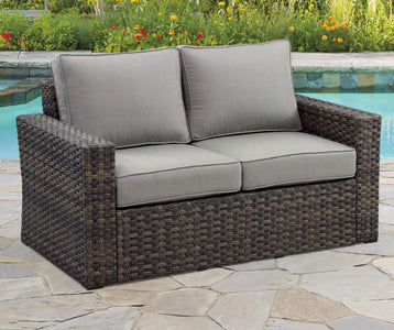 Broyhill Eagle Brooke All-Weather Wicker Cushioned Patio Loveseat