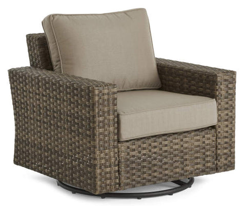 Image of Broyhill Eagle Brooke All-Weather Wicker Cushioned Patio Swivel Gliders, 2-Pack