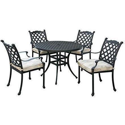 Image of Furniture of America Gamilt 5 Piece Patio Bistro Set in Black