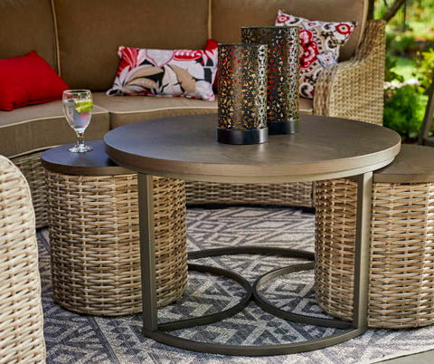 Image of Broyhill Capilano Nested Coffee & End Table All-Weather Wicker Set