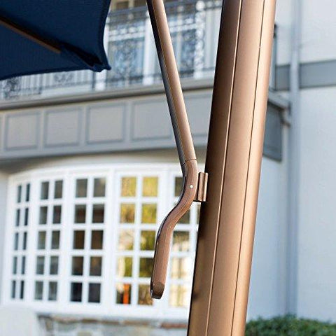 Image of Patio - Umbrella Outdoor, Round, Crank Lift, Adjustable Auto Tilt. Best Sun Uv Protection for Garden, Patio, Lawn, Beach, Pool. Offset Design, Rotating Canopy with Double Wind Vent 13' (Sand)