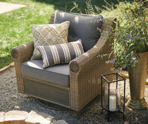 Image of Broyhill Patio Cushioned Swivel All-Weather Wicker Glider