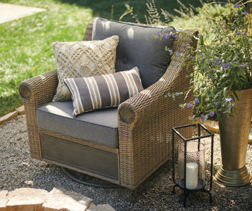 Broyhill Patio Cushioned Swivel All-Weather Wicker Glider