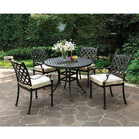 Image of Furniture of America Gamilt 5 Piece Patio Bistro Set in Black