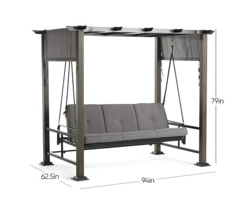 Image of Broyhill  Patio Pergola Cushioned Daybed 3-Person Swing