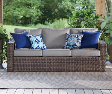 Broyhill Eagle Brooke All-Weather Wicker Cushioned Patio Sofa