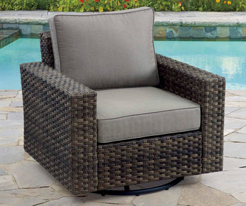 Broyhill Eagle Brooke All-Weather Wicker Cushioned Patio Swivel Gliders, 2-Pack