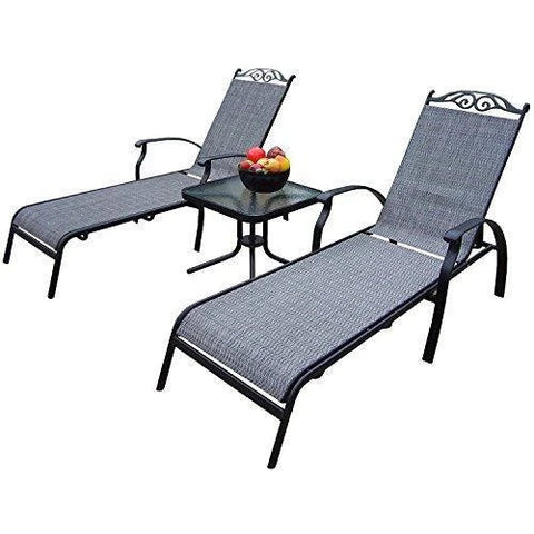 Image of Oakland Living Corporation Aluminum Sling 9-Piece Dining Set with Umbrella Brown