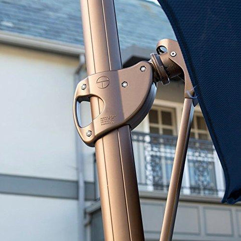 Image of Patio-Umbrella Outdoor, Round, Crank Lift, Adjustable Auto Tilt. Best Sun Uv Protection For Garden, Patio, Lawn, Beach, Pool. Offset Design, Rotating Canopy With Tilt, Base, Double Wind Vent 13'