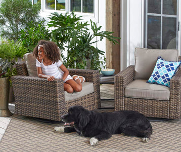 Broyhill Eagle Brooke All-Weather Wicker Cushioned Patio Swivel Gliders, 2-Pack