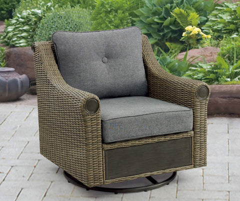 Image of Broyhill Patio Cushioned Swivel All-Weather Wicker Glider