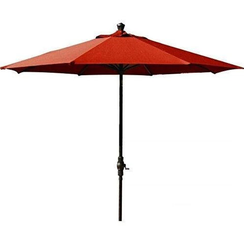 Image of Darlee Santa Anita 7 Piece Cast Aluminum Patio Chaise Lounge Set With Paprika Umbrellas