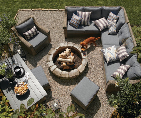 Image of Broyhill Patio Cushioned Swivel All-Weather Wicker Glider