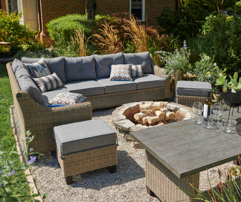 Image of Broyhill Patio 5-Piece Cushioned Sectional All-Weather Wicker Set