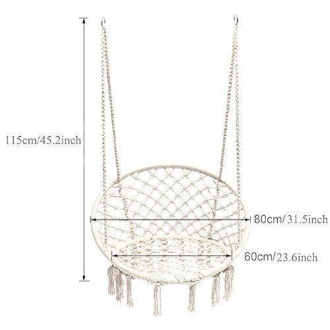 Image of Sonyabecca Hammock Chair Macrame Swing 265 Pound Capacity Handmade Knitted Hanging Swing Chair for Indoor/Outdoor Home Patio Deck Yard Garden Reading Leisure Lounging