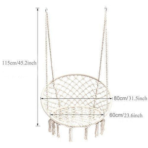 Sonyabecca Hammock Chair Macrame Swing 265 Pound Capacity Handmade Knitted Hanging Swing Chair for Indoor/Outdoor Home Patio Deck Yard Garden Reading Leisure Lounging