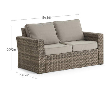 Broyhill Eagle Brooke All-Weather Wicker Cushioned Patio Loveseat