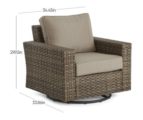 Image of Broyhill Eagle Brooke All-Weather Wicker Cushioned Patio Swivel Gliders, 2-Pack