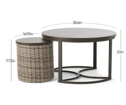 Image of Broyhill Capilano Nested Coffee & End Table All-Weather Wicker Set