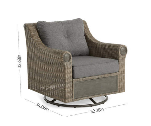 Image of Broyhill Patio Cushioned Swivel All-Weather Wicker Glider