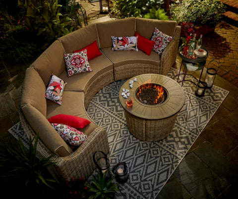 Image of Broyhill Capilano Curved All-Weather Wicker Patio Sectional Sofa