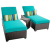 TK Classics  TKC Bali 2 Wicker Patio Lounges With Side Table in Cocoa